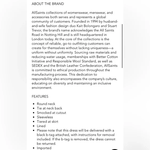 NWT ALLSAINTS Tatum Mia Dress US6 - Picture 4 of 9